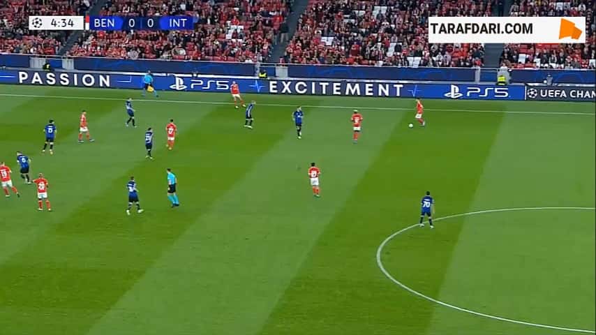 گل ژائو ماریو به اینتر (بنفیکا 1-0 اینتر)