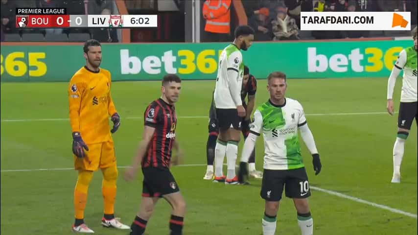 خلاصه بازی بورنموث 0-4 لیورپول (لیگ برتر انگلیس - 2023/24)