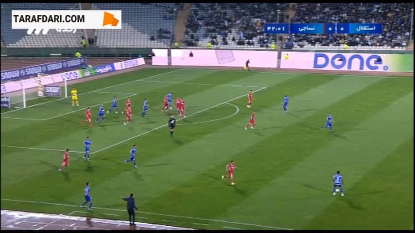 گل آرمین سهرابیان به نساجی (استقلال 1-0 نساجی)
