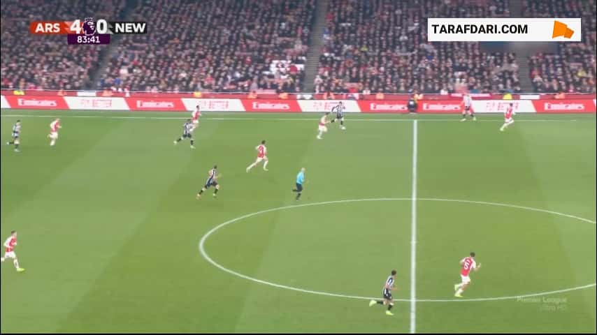 گل جو ویلوک به آرسنال (آرسنال 4-1 نیوکاسل)