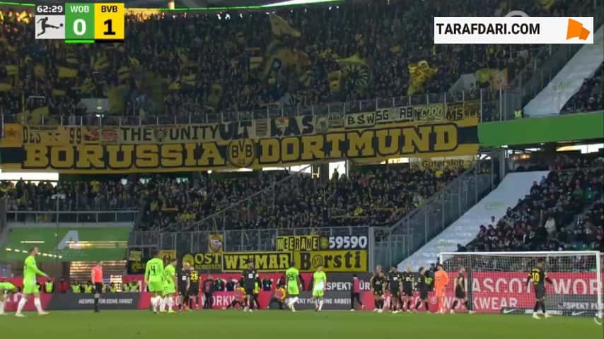 گل یانیک گرهارت به دورتموند (وولفسبورگ 1-1 دورتموند)