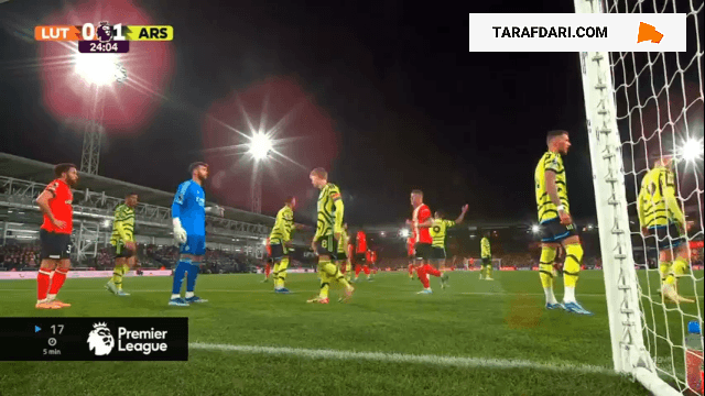 گل اوچو به آرسنال (لوتون تاون 1-1 آرسنال)