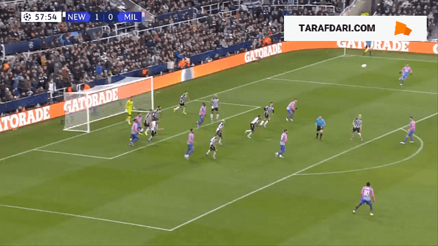گل کریستین پولیشیچ به نیوکاسل (نیوکاسل 1-1 میلان)