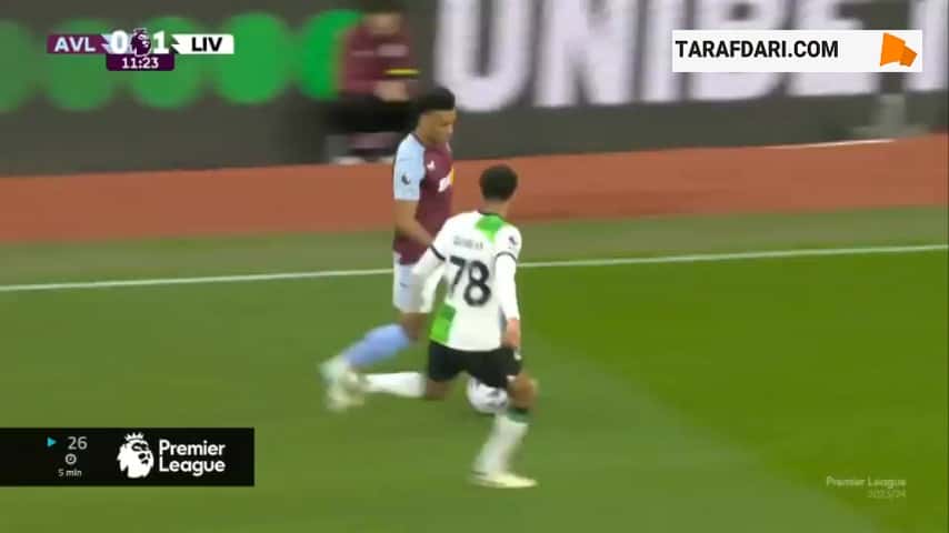 گل یوری تیلمانس به لیورپول (استون ویلا 1-1 لیورپول)
