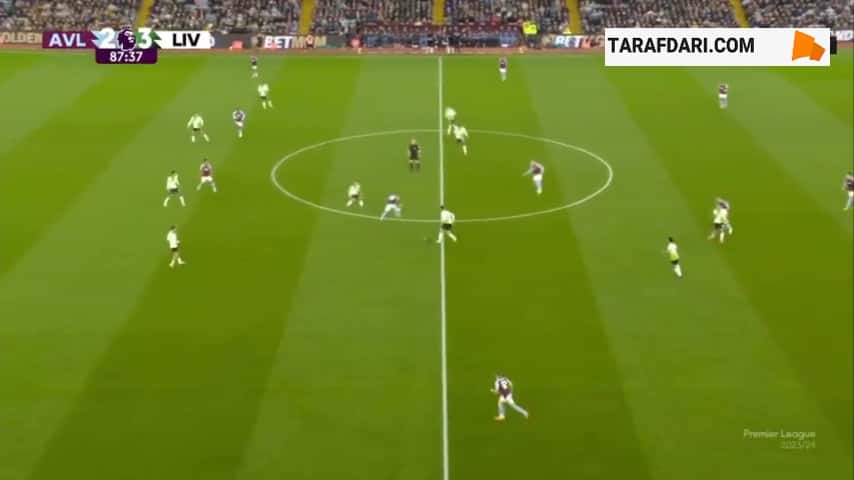 گل دوم جان دوران به لیورپول (استون ویلا 3-3 لیورپول)