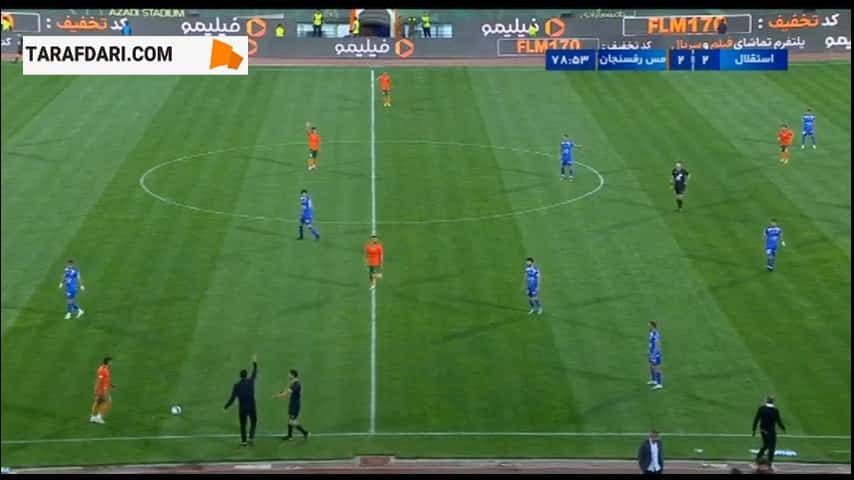 از دست رفتن موقعیت بسیار خوب گلزنی استقلال مقابل مس رفسنجان (استقلال 2-2 مس رفسنجان)