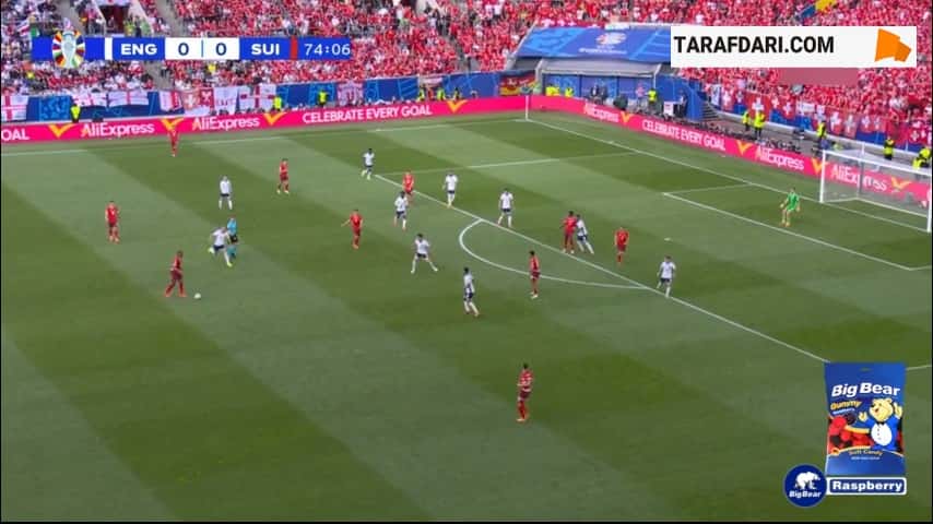 گل بریل امبولو به انگلیس (انگلیس 0-1 سوئیس)