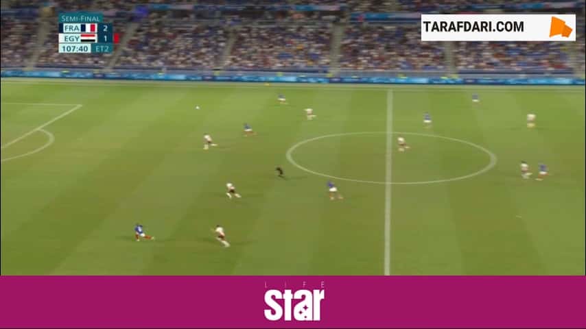 گل میشل اولیسه به مصر (فرانسه 3-1 مصر)