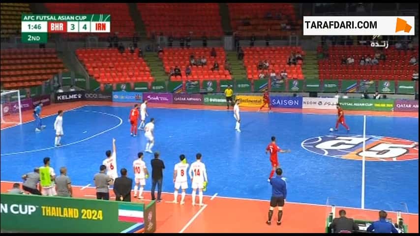 گل دوم سعید احمدعباسی به بحرین در جام ملتهای فوتسال آسیا (ایران 5-3 بحرین)