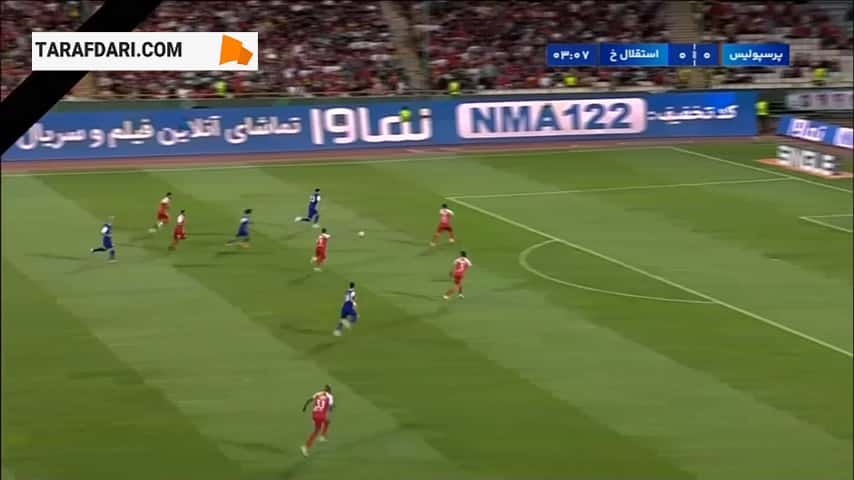 گل علیرضا کاظمی به پرسپولیس روی اشتباه مدافعان (پرسپولیس 0-1 استقلال خوزستان)