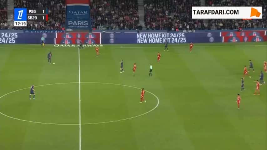 گل دیدنی فابین رویز به برست (پاری سن ژرمن 2-1 برست)