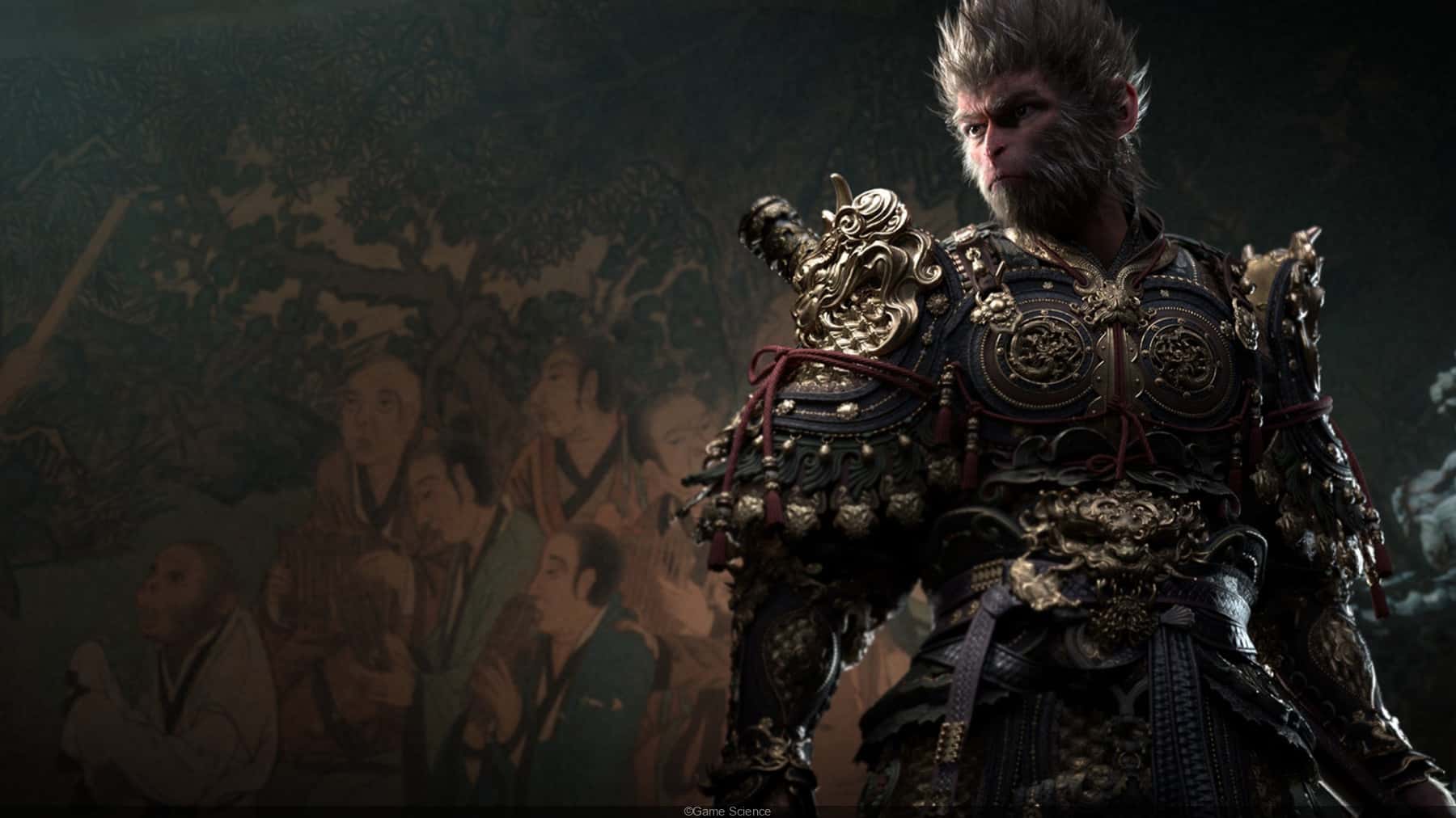شخصیت افسانهای ووکونگ بر روی پوستر رسمی بازی Black Myth: Wukong