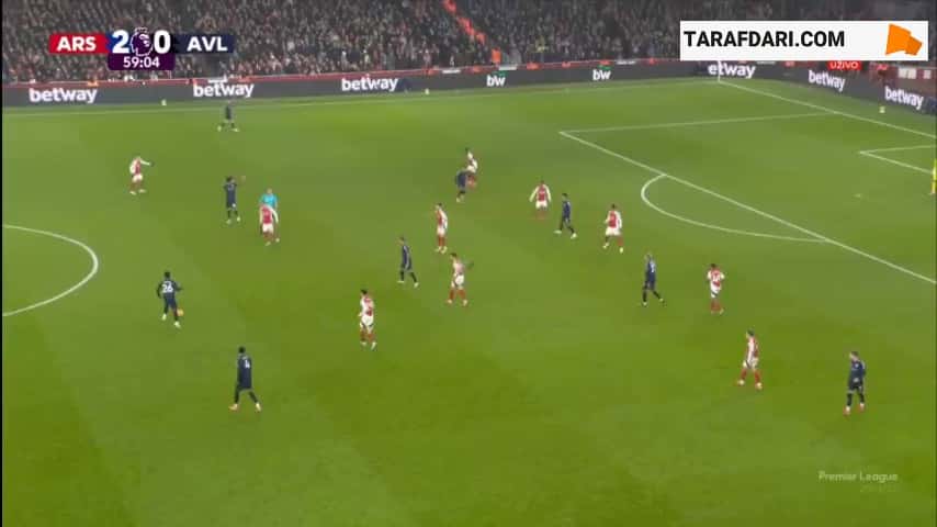گل یوری تیلمانس به آرسنال (آرسنال 2-1 استون ویلا)