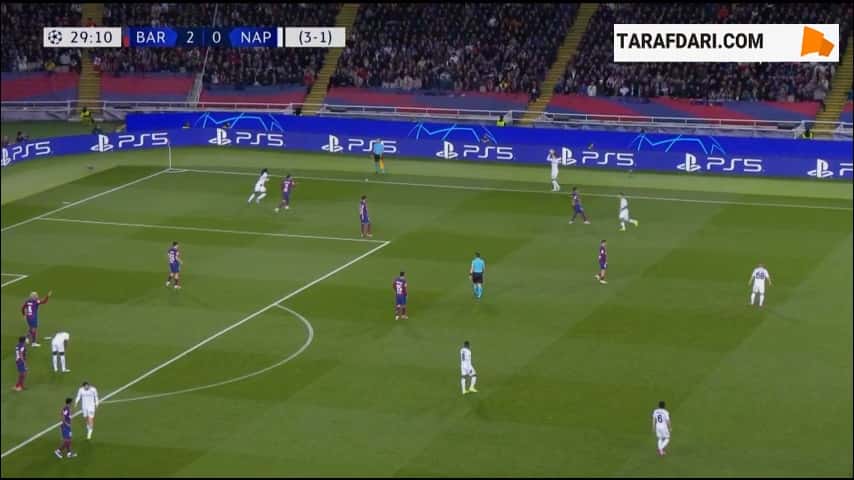 گل امیر رحمانی به بارسلونا (بارسلونا 2-1 ناپولی)