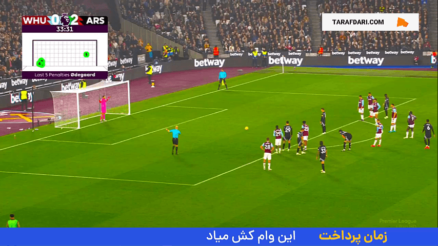 گل اودگارد به وست هم (وست هم 0-3 آرسنال)