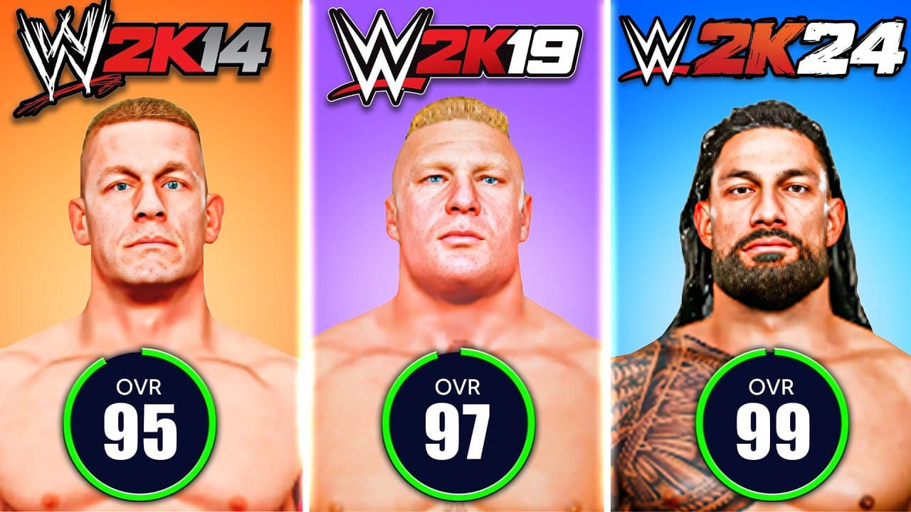 مقایسه ریتینگ WWE 2K - بالاترین امتیاز کشتیگیران WWE - آندرتیکر WWE 2K - رومن رینز ریتینگ - بروک لزنر در WWE 2K - ریتینگ ستارههای WWE - بالاترین امتیازات در بازی WWE