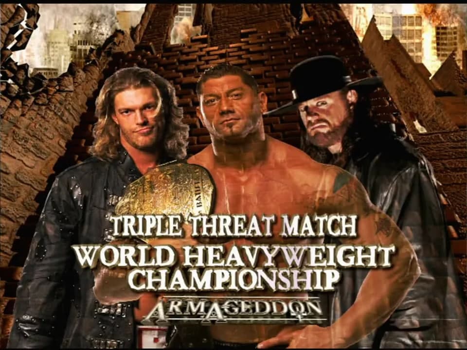 قهرمانی-سنگینوزن-WWE - Armageddon-2007 - آندرتیکر - باتیستا - مسابقات-WWE - Triple-Threat - کشتی-کچ - کشتی کج