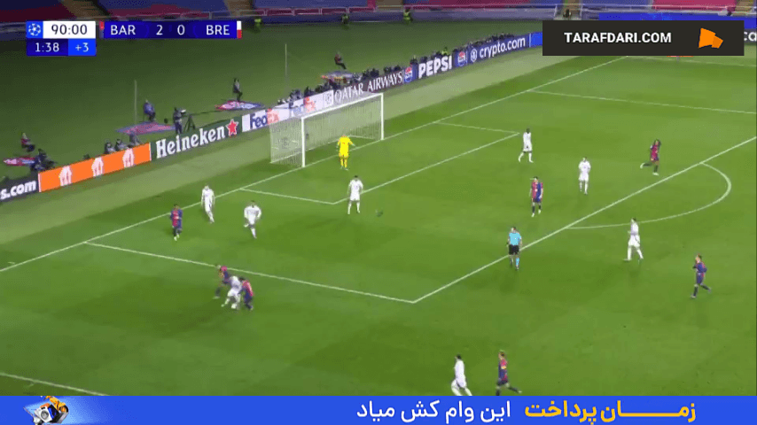 گل دوم روبرت لواندوفسکی به برست (بارسلونا 3-0 برست)