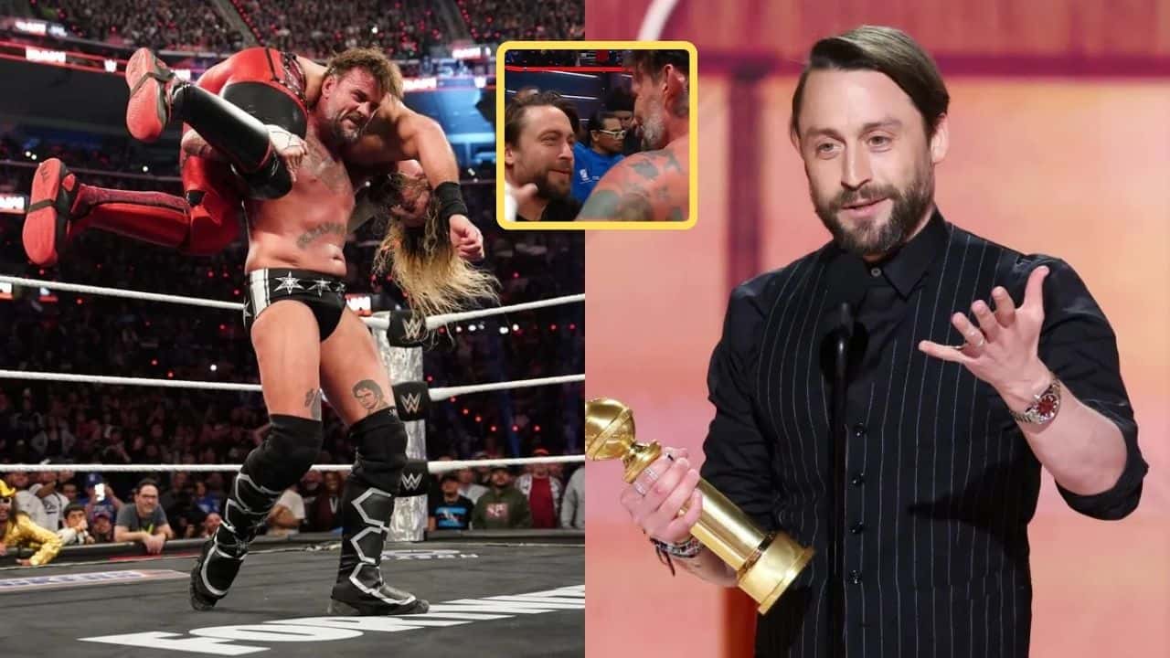 سی ام پانک - کیرن کالکین - ستاره سریال وراثت در WWE - سلبریتیها در WWE - پخش زنده WWE روی نتفلیکس - سریال وراثت - WWE Netflix Show - لحظات جذاب WWE 2024 - رویداد WWE با سلبریتیها