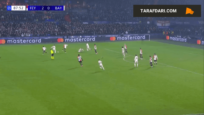 گل آیاسه اوئدا به بایرن مونیخ (فاینورد 3-0 بایرن مونیخ)