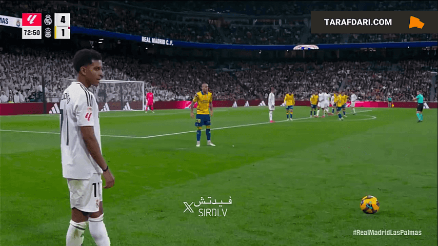 پس از بررسی با VAR؛ مردود شدن گل جود بلینگام به دلیل آفساید رودیگر (رئال مادرید 4-1 سلتاویگو)