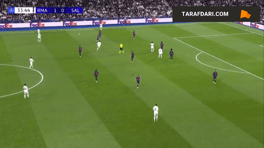 گل دوم و دیدنی رودریگو به سالزبورگ روی پاس پشت پای زیبای جود بلینگام (رئال مادرید 2-0 سالزبورگ)