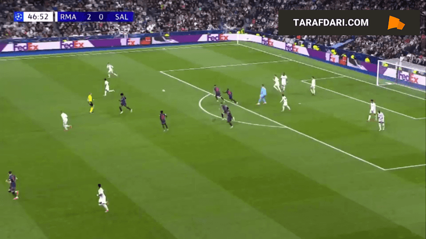 اشتباه مهلک دروازهبان حریف؛ گل کیلیان امباپه به سالزبورگ (رئال مادرید 3-0 سالزبورگ)