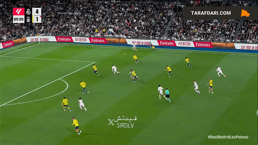 پس از بررسی با VAR؛ مردود شدن گل تماشایی فدریکو والورده به دلیل آفساید لوکاس وازکز (رئال مادرید 4-1 لاس پالماس)