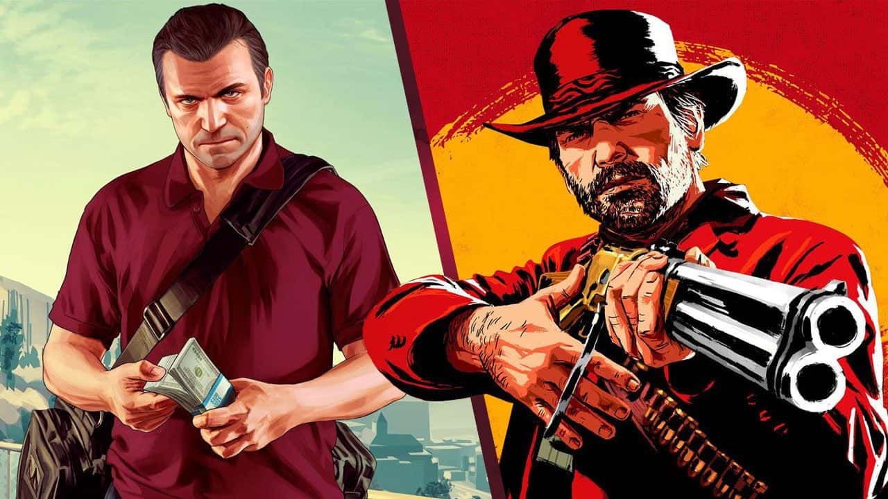 تصویری از ترکیب شخصیتهای بازی GTA 5 و بازی Red Dead 2