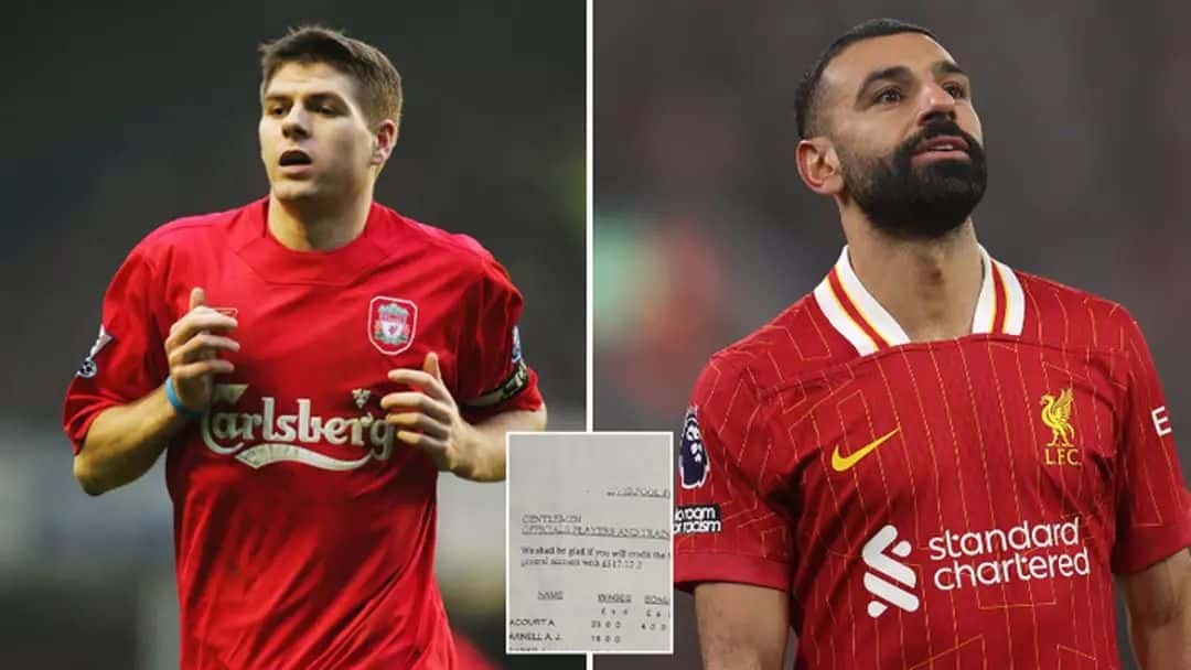 استیون جرارد و محمد صلاح در پیراهن لیورپول