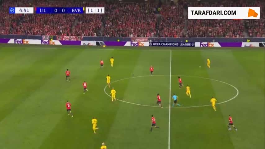 گل جاناتان دیوید به دورتموند روی اشتباه عجیب دروازهبان (لیل 1-0 دورتموند)