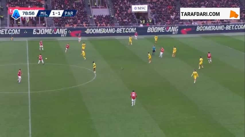 گل انریکو دل پراتو به میلان (میلان 1-2 پارما)
