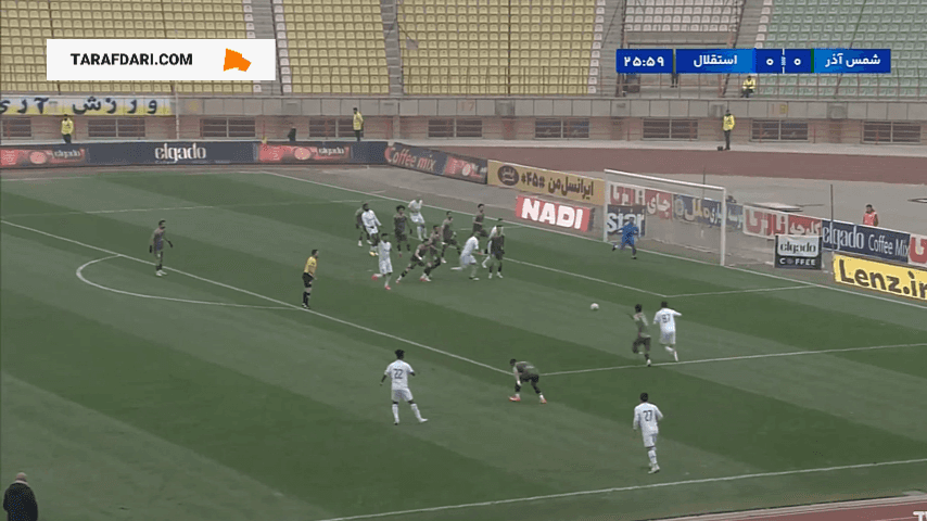 گل محمدرضا آزادی به شمس آذر (شمس آذر 0-1 استقلال)
