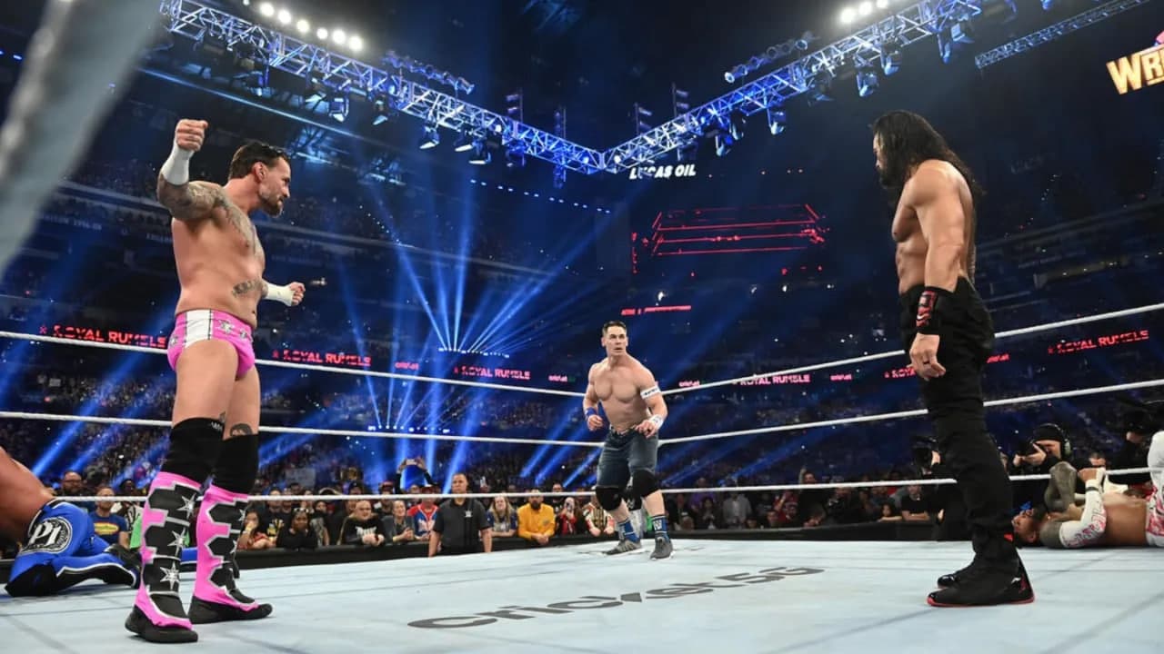 جان-سینا - سی-ام-پانک - رومن-رینز - سث-رالینز - جی-اوسو - Royal-Rumble-Pops - تشویق-تماشاگران-WWE