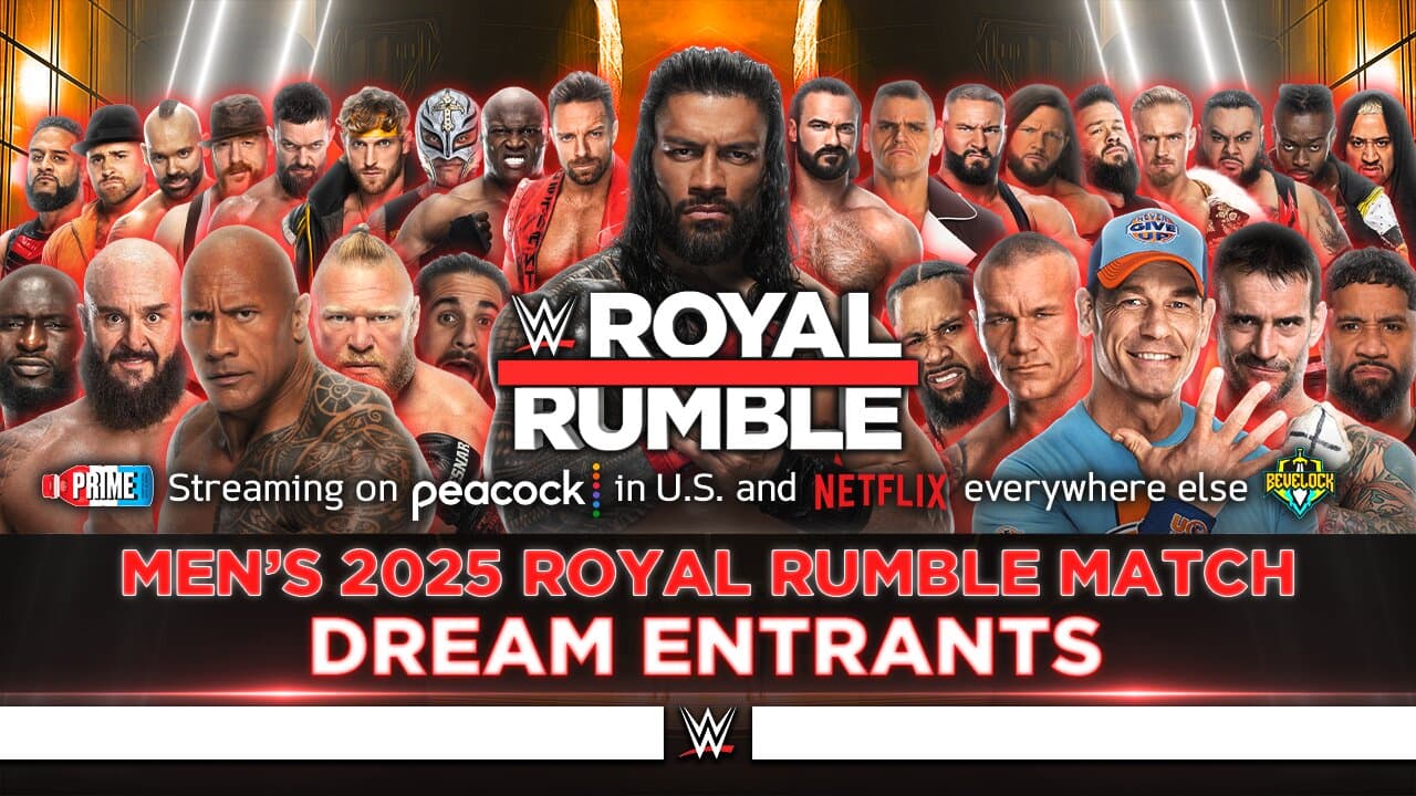 سی ام پانک - رومن رینز - سث رالینز - درو مک اینتایر - رسلمنیا ۴۱ - کشتی کج - Royal Rumble 2025 - بازگشت جان سینا - ورود غافلگیرکننده WWE - برنده رویال رامبل ۲۰۲۵