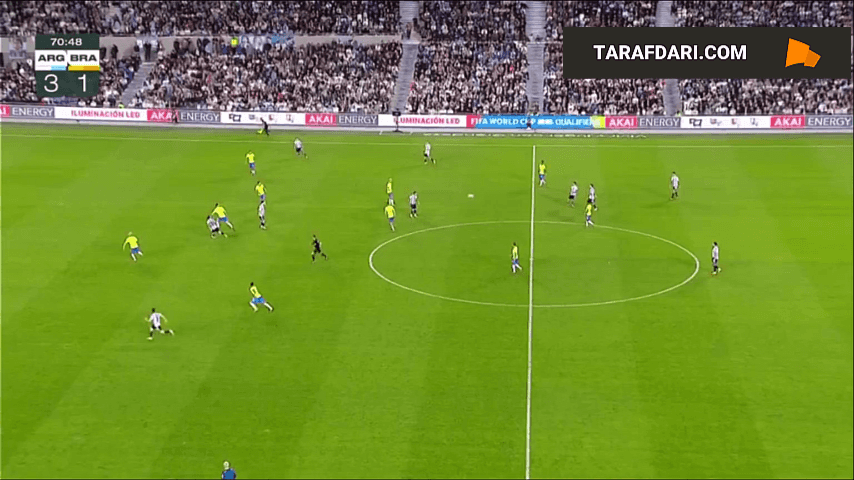 گل جولیانو سیمئونه به برزیل (آرژانتین 4-1 برزیل)
