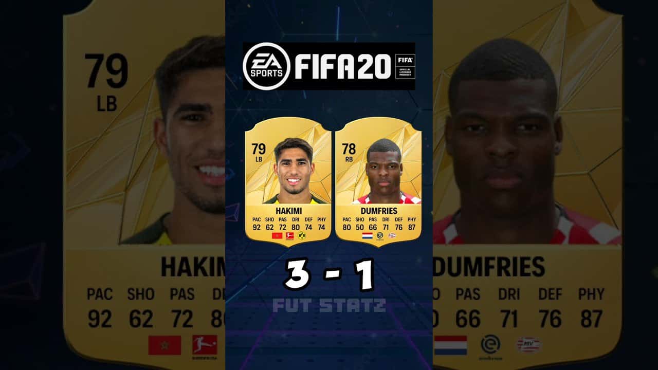 اشرف حکیمی – دنزل دومفریز – FIFA 20 – EA FC 25 – ریتینگ بازیکنان – مدافع راست – رئال مادرید – اینتر – پاری سن ژرمن