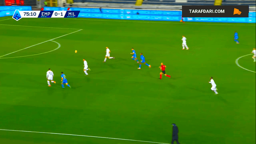 اولین گل برای روسونری؛ گل زیبای سانتیاگو خیمنز به امپولی (امپولی 0-2 میلان)