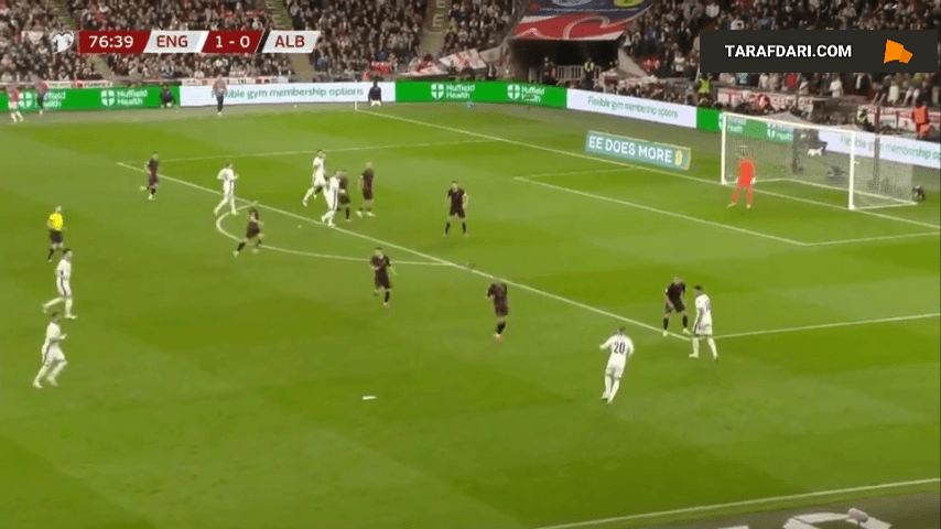 گل هری کین به آلبانی (انگلیس 2-0 آلبانی)
