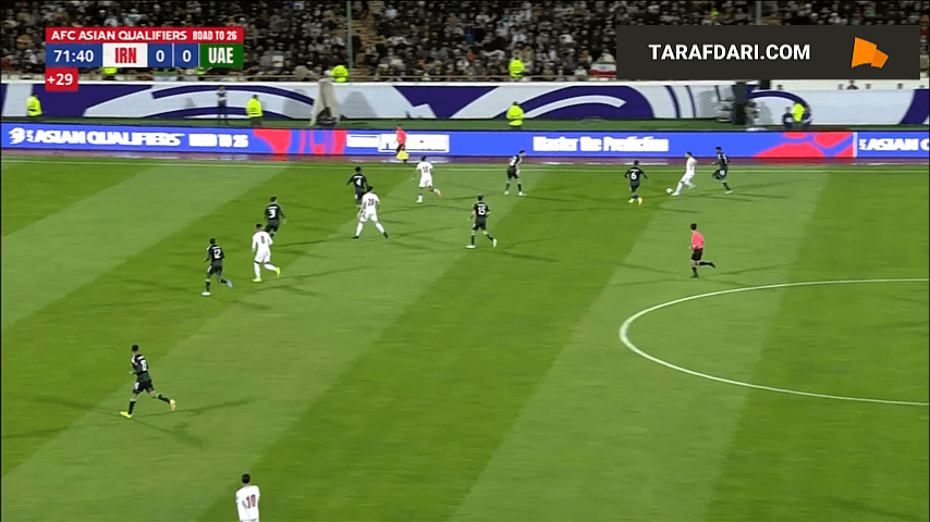 گل سردار آزمون به امارات در دقیقه 27+45 (ایران 1-0 امارات)