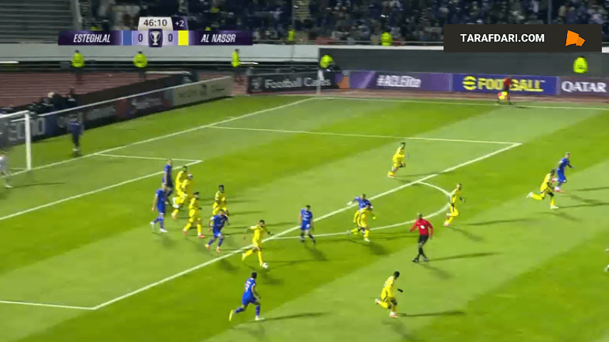 فرصتسوزی سادیو مانه مقابل دروازه خالی استقلال (استقلال 0-0 النصر)