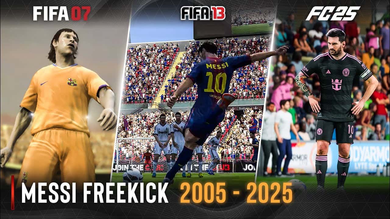لیونل مسی - ضربات آزاد - FIFA 05 - EA FC 25 - تغییرات ریتینگ - مهارت کاشتهزنی - دقت شوت - بازیهای ویدیویی فوتبال