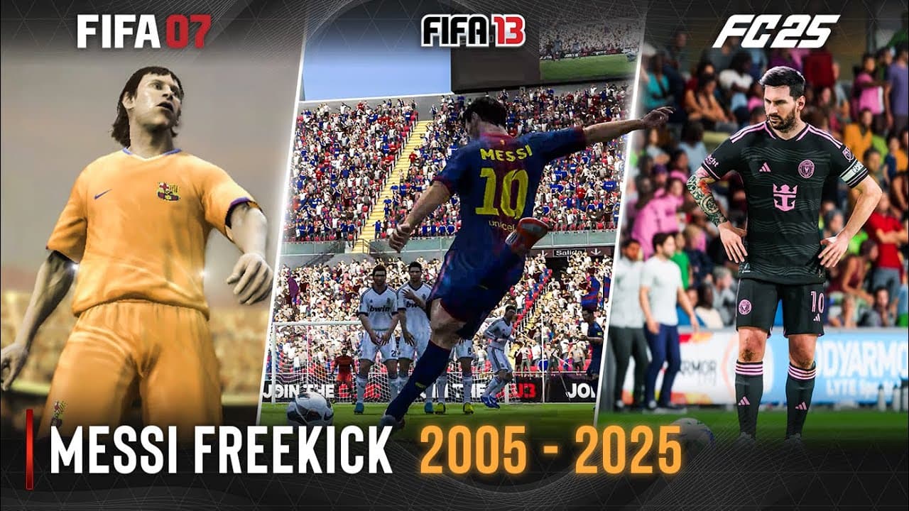 لیونل مسی - ضربات آزاد - FIFA 05 - EA FC 25 - تغییرات ریتینگ - مهارت کاشتهزنی - دقت شوت - بازیهای ویدیویی فوتبال