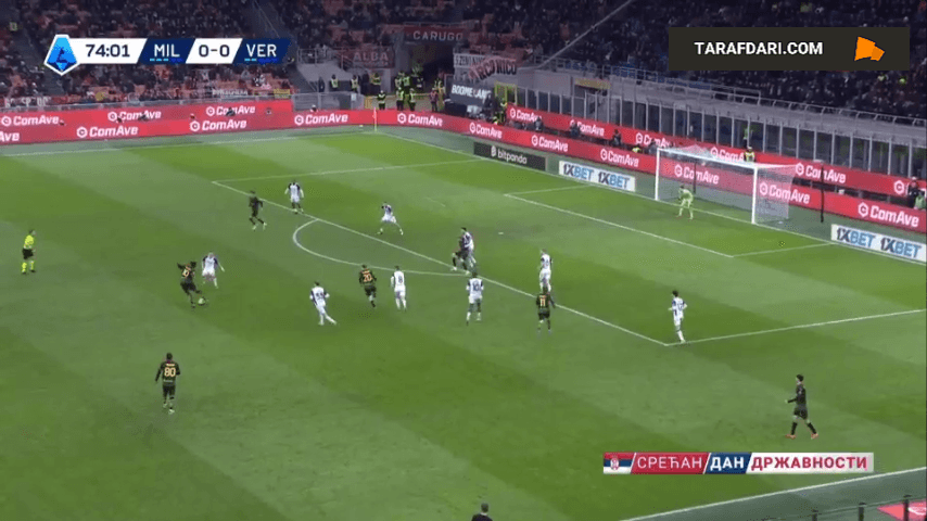 گل سانتیاگو خیمنز به هلاس ورونا (میلان 1-0 هلاس ورونا)