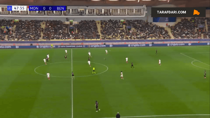 گل چیپ زیبای ونجلیس پاولیدیس در شب برتری 1-0 بنفیکا در خانه موناکو