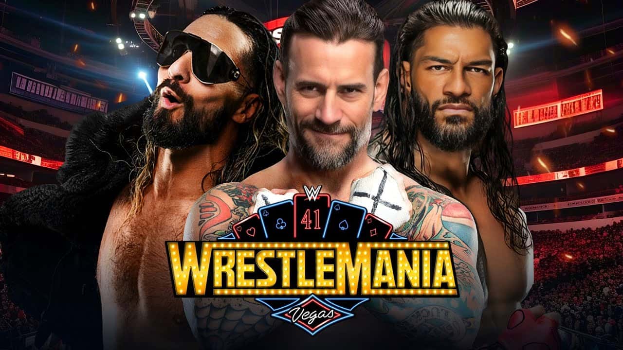 رسلمنیا 41 - رومن رینز - سی ام پانک - سث رالینز - WWE