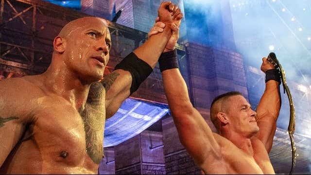 جان-سینا - راک - رسلمنیا-۲۹ - قهرمانی-WWE - مسابقه-تاریخی - نبرد-اسطورهها - کشتیحرفهای - پیروزی-سینا - رقابت-ماندگار