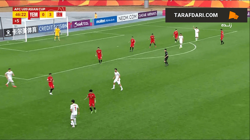 گل به خودی بازیکن یمن و گل چهارم ایران در جام ملتهای جوانان آسیا (یمن 0-4 ایران)