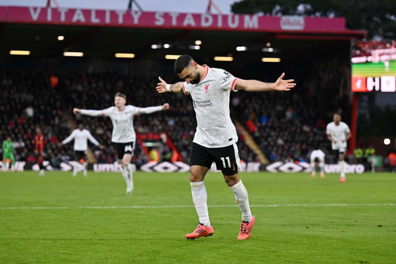 محمد صلاح در بازی لیورپول و بورنموث