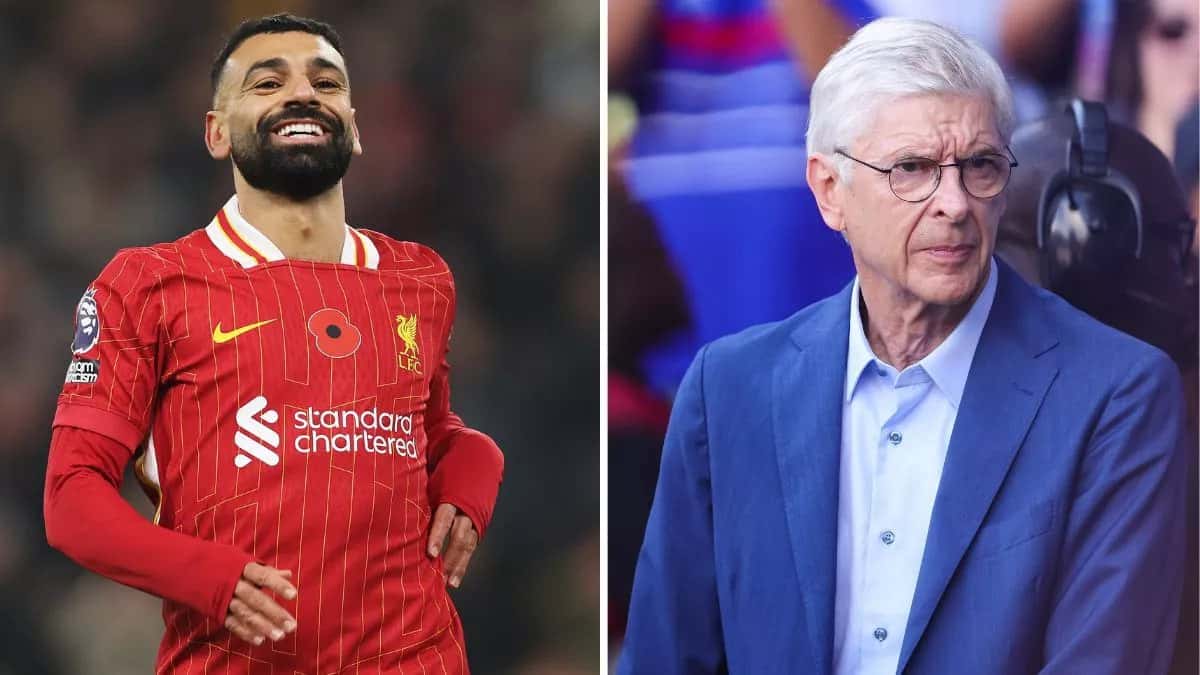 آرسن ونگر و محمد صلاحـ مربی سابق آرسنال و بازیکن حال حاضر لیورپول
